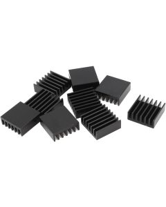 uxcell 10 Pcs Black Aluminum Radiator Heat Sink Heatsink 14mm x 14mm x 6mm