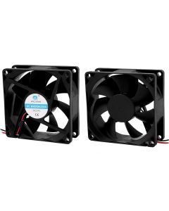 Uxcell a16032500ux0910 2 Piece DC 24V 0.12 Amp 80 mmx25 mm 7 Vanes Cooling Fan for Computer Cases CPU Cooler Radiator, 3.15" Width, 3.15" Length
