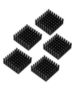 uxcell Aluminum Heatsink Cooler Circuit Board Cooling Fin Black 25mmx25mmx10mm 5Pcs for Led Semiconductor Integrated Circuit Device
